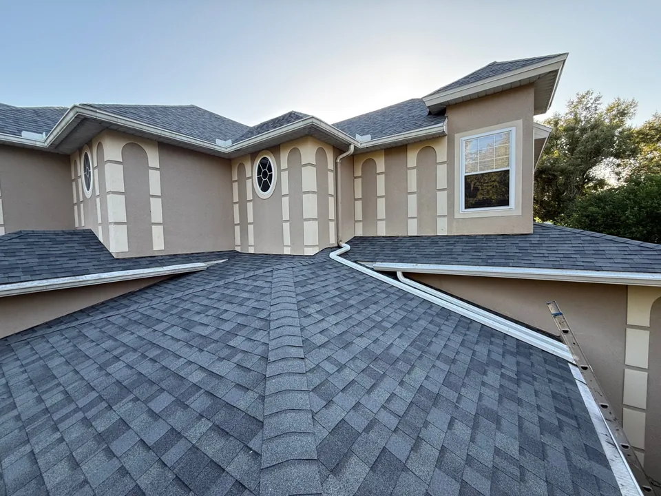 Illustrative view of a home with an architectural shingle roof